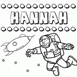 Dibujo con el nombre Hannah para colorear, pintar e imprimir