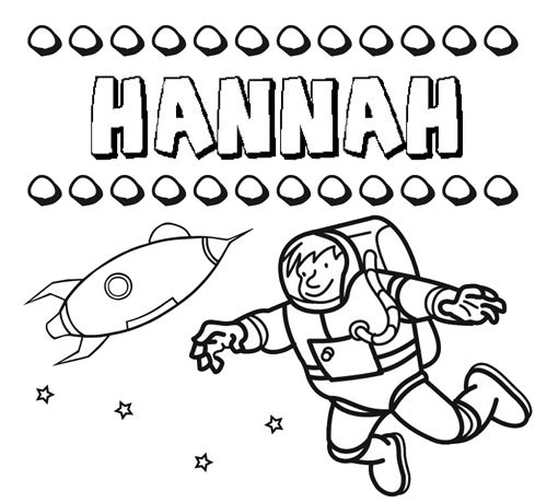 Dibujo con el nombre Hannah para colorear, pintar e imprimir