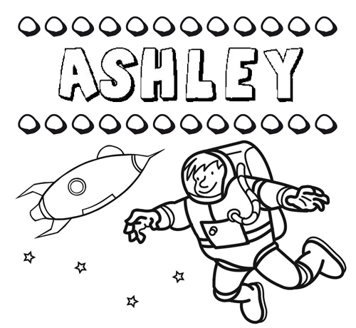 Dibujo con el nombre Ashley para colorear, pintar e imprimir
