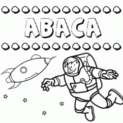 Dibujo con el nombre Ábaca para colorear, pintar e imprimir