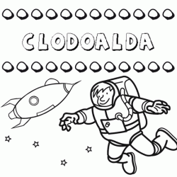 Dibujo con el nombre Clodoalda para colorear, pintar e imprimir