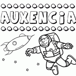 Dibujo con el nombre Auxencia para colorear, pintar e imprimir