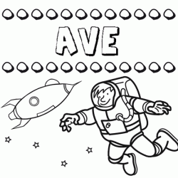 Dibujo con el nombre Ave para colorear, pintar e imprimir
