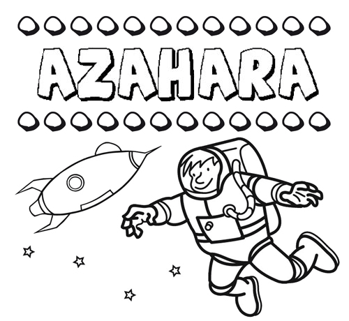 Dibujo con el nombre Azahara para colorear, pintar e imprimir