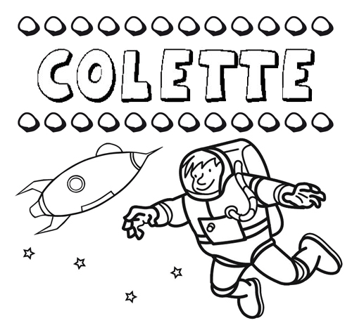 Dibujo con el nombre Colette para colorear, pintar e imprimir