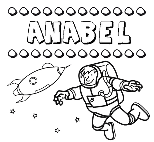Dibujo con el nombre Anabel para colorear, pintar e imprimir