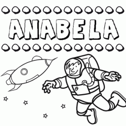 Dibujo con el nombre Anabela para colorear, pintar e imprimir