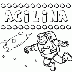 Dibujo con el nombre Acilina para colorear, pintar e imprimir