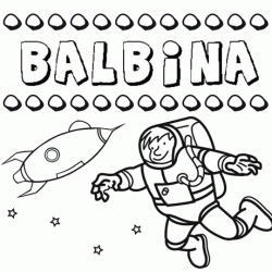 Dibujo con el nombre Balbina para colorear, pintar e imprimir