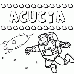 Dibujo con el nombre Acucia para colorear, pintar e imprimir
