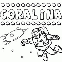 Dibujo con el nombre Coralina para colorear, pintar e imprimir