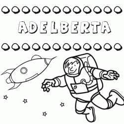 Dibujo con el nombre Adelberta para colorear, pintar e imprimir