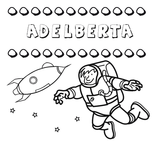 Dibujo con el nombre Adelberta para colorear, pintar e imprimir