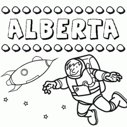 Dibujo con el nombre Alberta para colorear, pintar e imprimir