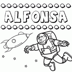Dibujo con el nombre Alfonsa para colorear, pintar e imprimir