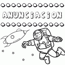 Dibujo con el nombre Anunciacion para colorear, pintar e imprimir