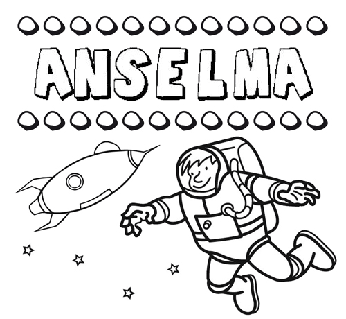 Dibujo con el nombre Anselma para colorear, pintar e imprimir