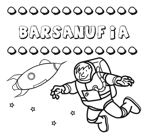 Dibujo con el nombre Barsanufia para colorear, pintar e imprimir