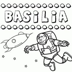 Dibujo con el nombre Basilia para colorear, pintar e imprimir