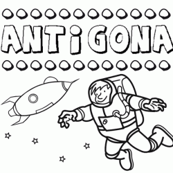 Dibujo con el nombre Antigona para colorear, pintar e imprimir