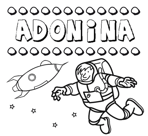 Dibujo con el nombre Adonina para colorear, pintar e imprimir