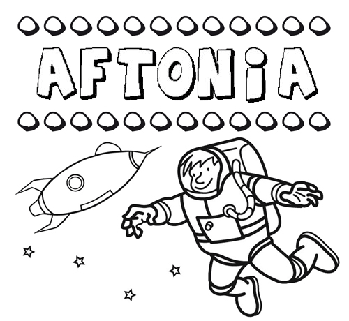 Dibujo con el nombre Aftonia para colorear, pintar e imprimir
