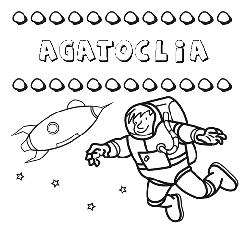 Dibujo con el nombre Agatoclia para colorear, pintar e imprimir