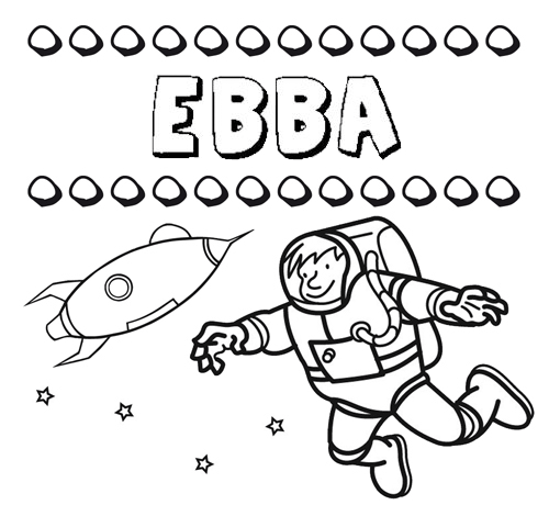 Dibujo con el nombre Ebba para colorear, pintar e imprimir