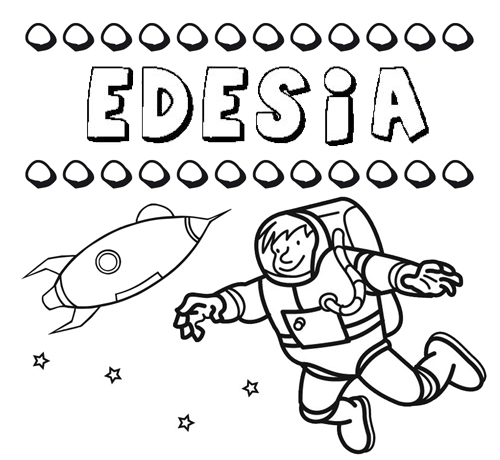 Dibujo con el nombre Edesia para colorear, pintar e imprimir