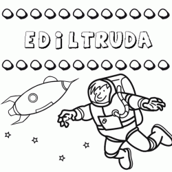 Dibujo con el nombre Ediltruda para colorear, pintar e imprimir