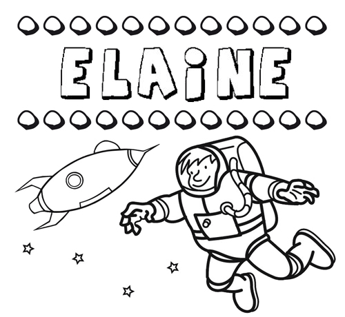 Dibujo con el nombre Elaine para colorear, pintar e imprimir