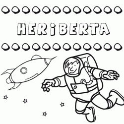 Dibujo con el nombre Heriberta para colorear, pintar e imprimir