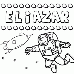Dibujo con el nombre Eliazar para colorear, pintar e imprimir