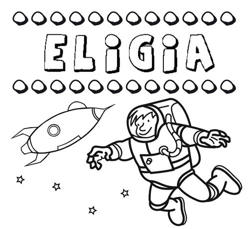 Dibujo con el nombre Eligia para colorear, pintar e imprimir