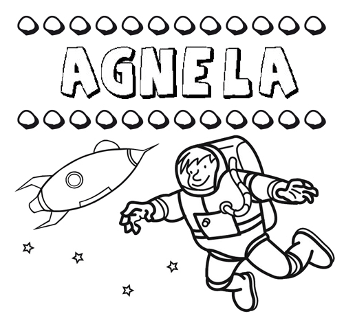 Dibujo con el nombre Agnela para colorear, pintar e imprimir