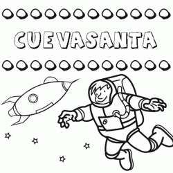 Dibujo con el nombre Cuevasanta para colorear, pintar e imprimir