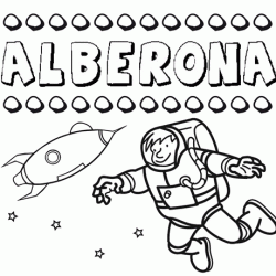 Dibujo con el nombre Alberona para colorear, pintar e imprimir