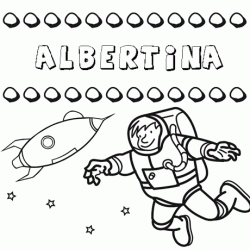 Dibujo con el nombre Albertina para colorear, pintar e imprimir
