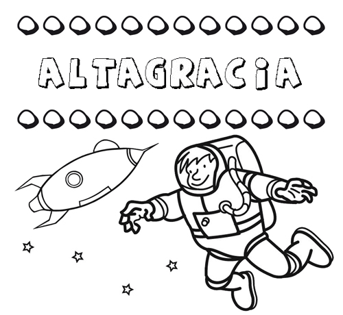 Dibujo con el nombre Altagracia para colorear, pintar e imprimir