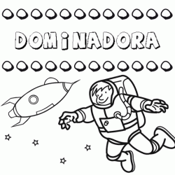 Dibujo con el nombre Dominadora para colorear, pintar e imprimir