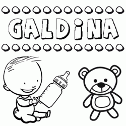 Dibujo con el nombre Galdina para colorear, pintar e imprimir