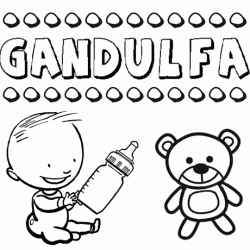 Dibujo con el nombre Gandulfa para colorear, pintar e imprimir