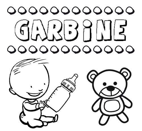 Dibujo con el nombre Garbiñe para colorear, pintar e imprimir