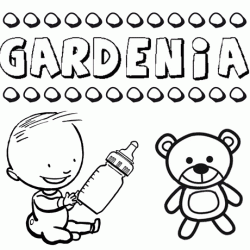 Dibujo con el nombre Gardenia para colorear, pintar e imprimir