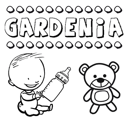 Dibujo con el nombre Gardenia para colorear, pintar e imprimir