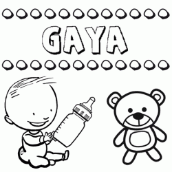 Dibujo con el nombre Gaya para colorear, pintar e imprimir