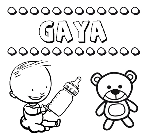 Dibujo con el nombre Gaya para colorear, pintar e imprimir