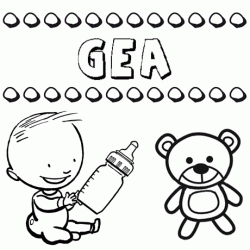 Dibujo con el nombre Gea para colorear, pintar e imprimir