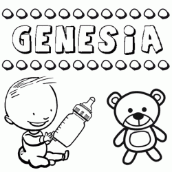 Dibujo con el nombre Genesia para colorear, pintar e imprimir