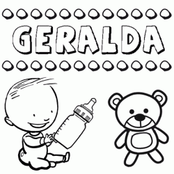Dibujo con el nombre Geralda para colorear, pintar e imprimir